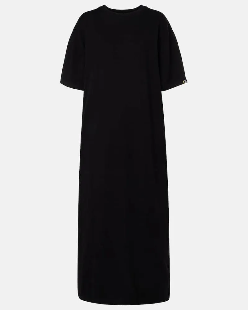 extreme cashmere Maxikleid Kris aus Baumwolle und Kaschmir Schwarz
