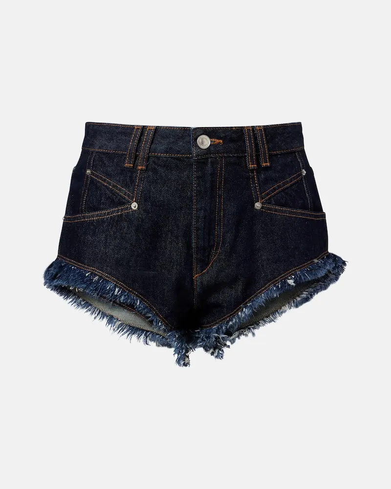 Isabel Marant High-Rise Jeansshorts Eneidala Blau