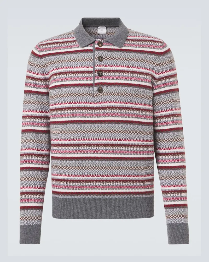 Eleventy Polopullover aus Woll-Jacquard Multicolor