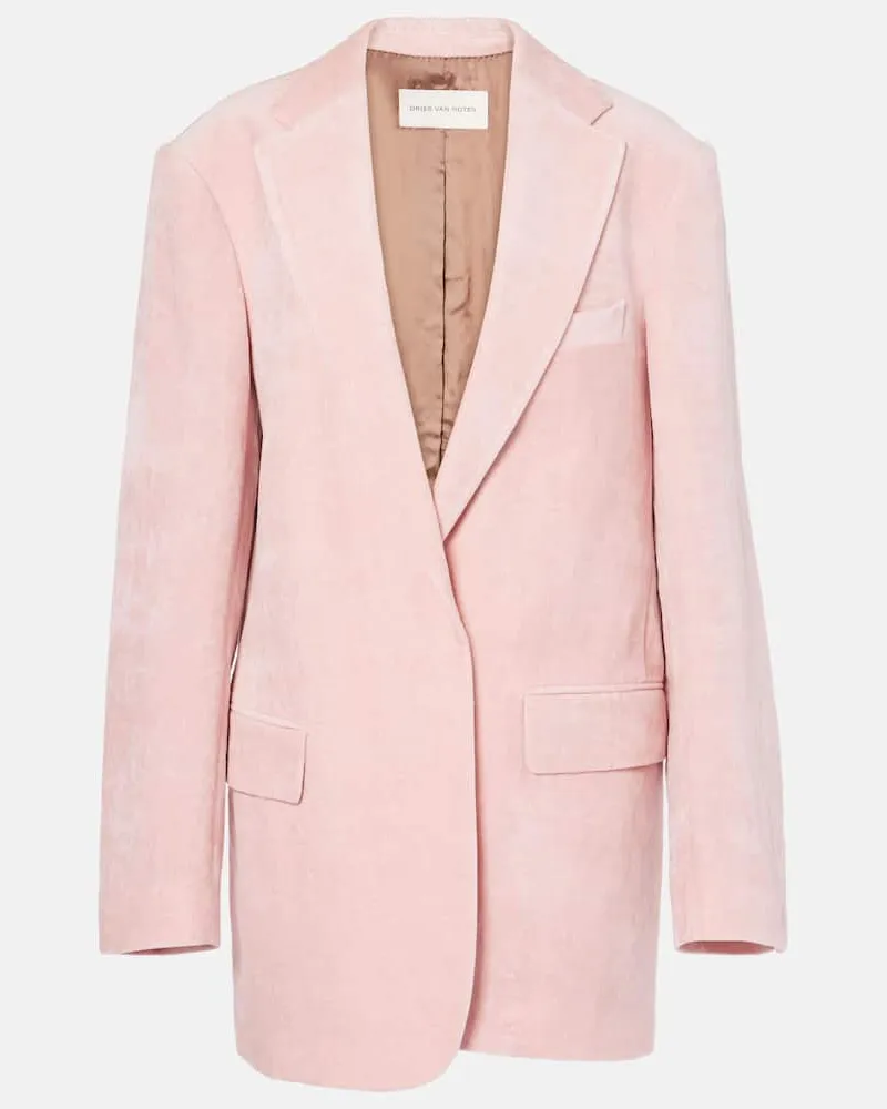 Dries van Noten Blazer aus Baumwolle und Hanf Pink