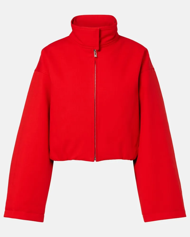 Alaïa Alaïa Bomberjacke aus Baumwolle Rot
