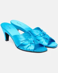 The Row Pantoletten Soft Knot 65 aus Satin Blau