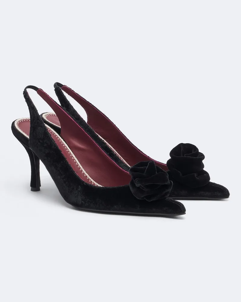 Magda Butrym Slingback-Pumps aus Samt Schwarz