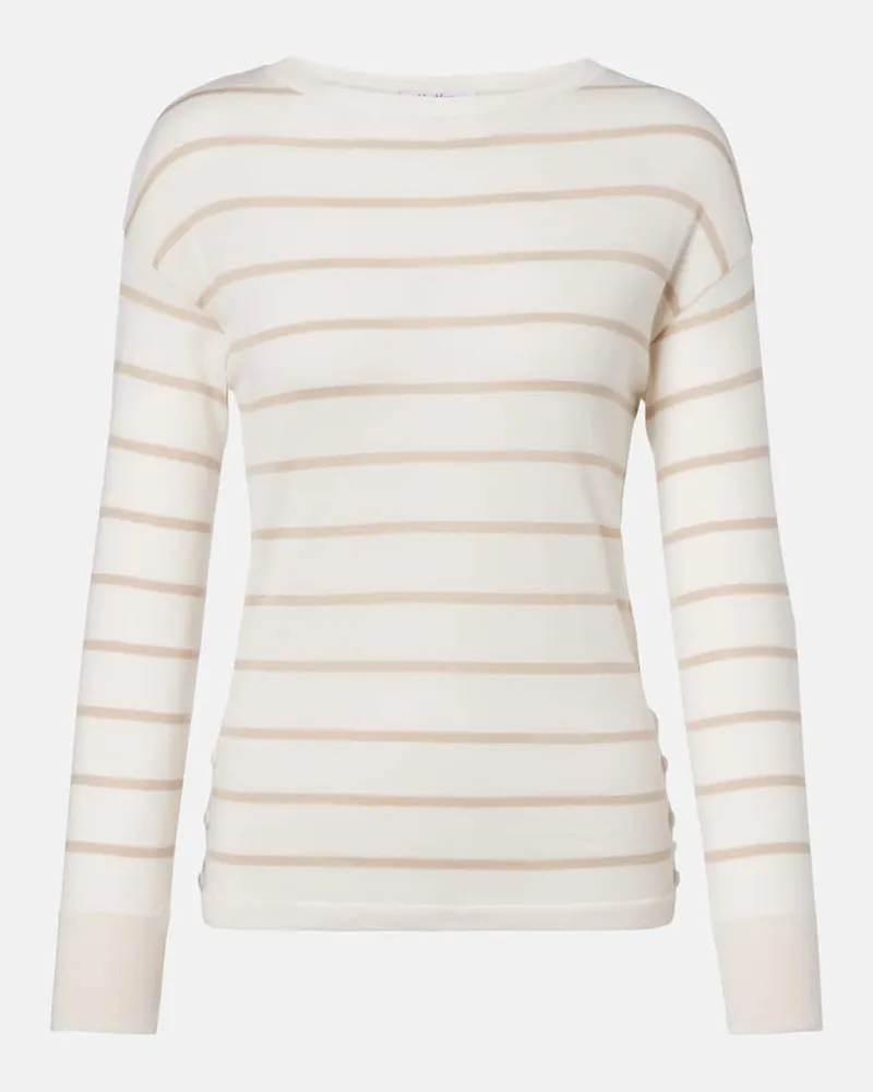 Max Mara Pullover aus Kaschmir und Seide Weiß
