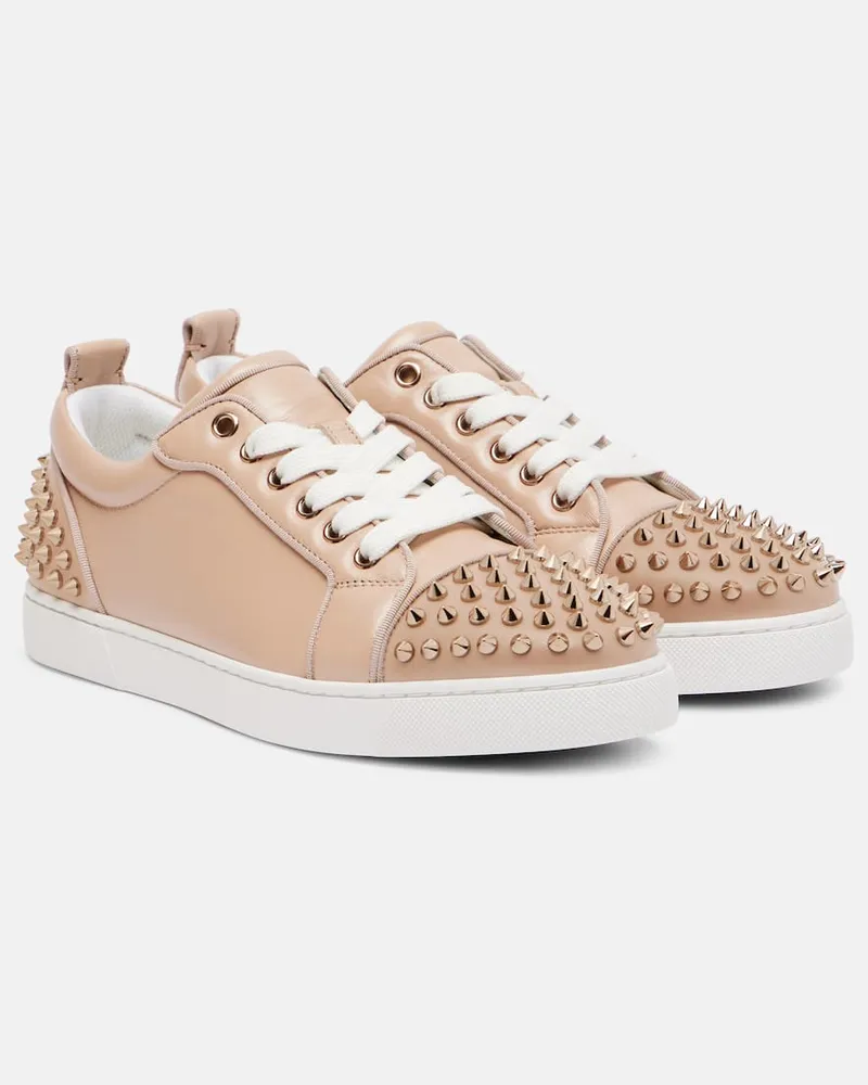 Christian Louboutin Sneakers Louise Junior Spikes aus Leder Beige