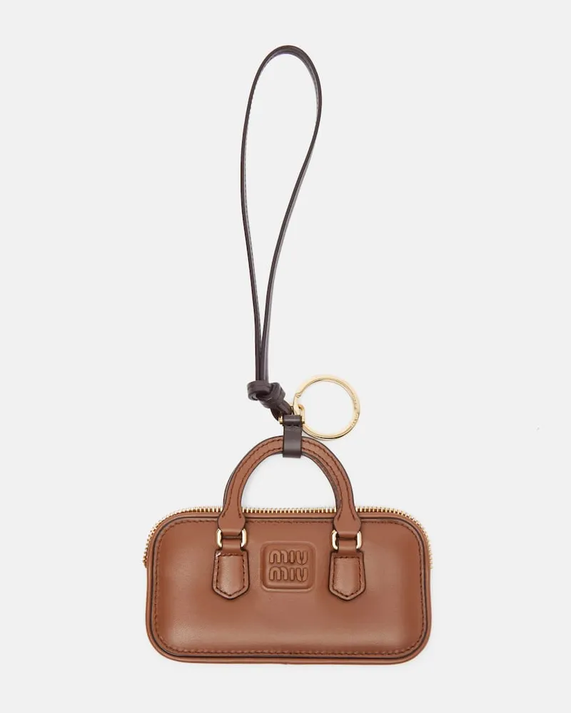Miu Miu Taschenanhänger Arcadie aus Leder Braun