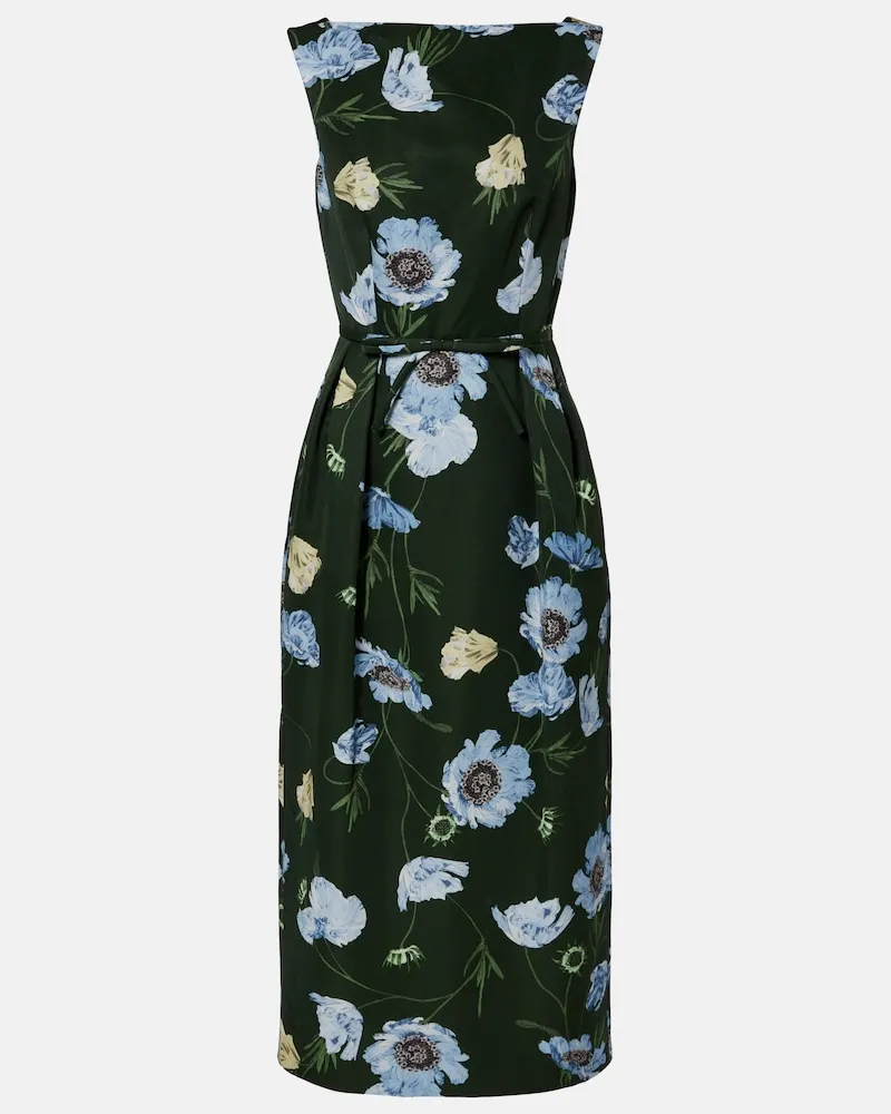 Erdem Midikleid aus Faille Grün