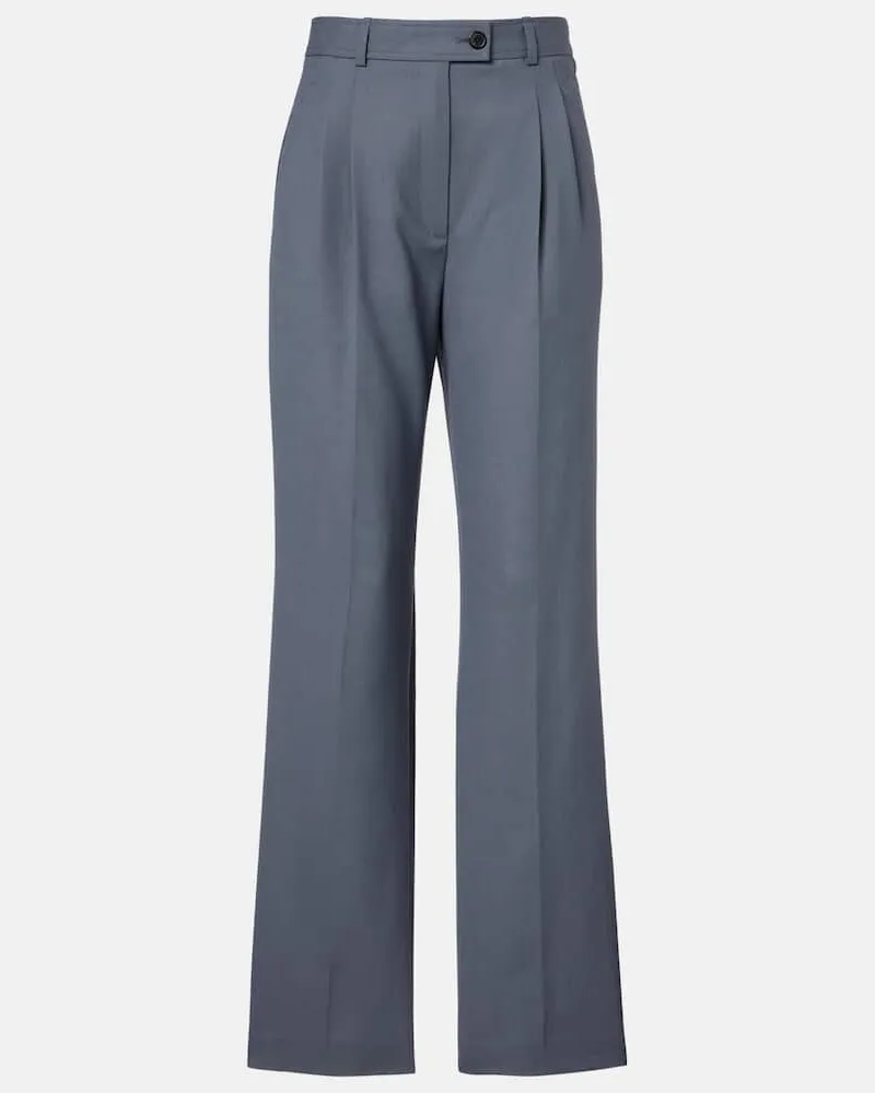 The Row Weite Hose Ragnar aus Schurwolle Blau