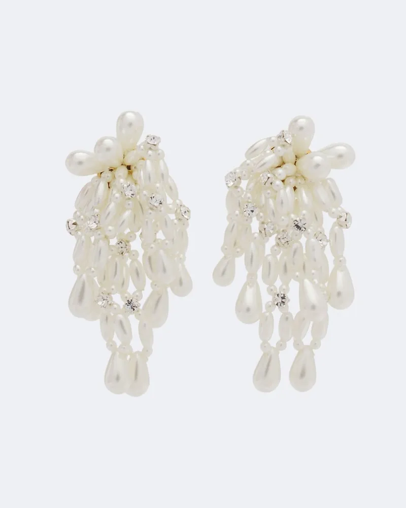 Simone Rocha Ohrringe mit Zierperlen Weiß