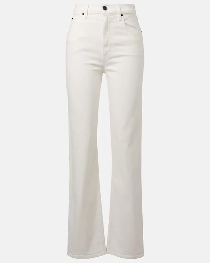 SLVRLAKE High-Rise Straight Jeans London Weiß