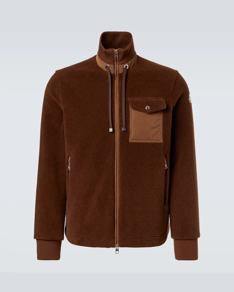 Moncler Daunenjacke mit Fleece Braun