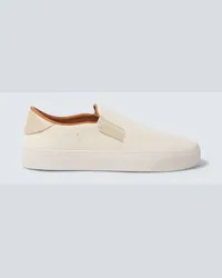 Moncler Slip-Ons Monclub aus Leder Beige