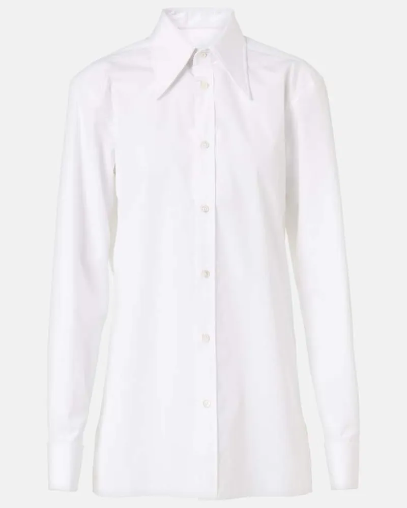 Maison Margiela Oversize-Hemd aus Baumwollpopeline Weiß