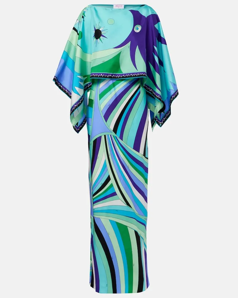 Emilio Pucci Maxikleid Iride aus Seiden-Twill Multicolor