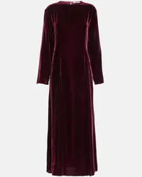 ASCENO Maxikleid Jody aus Samt Rot