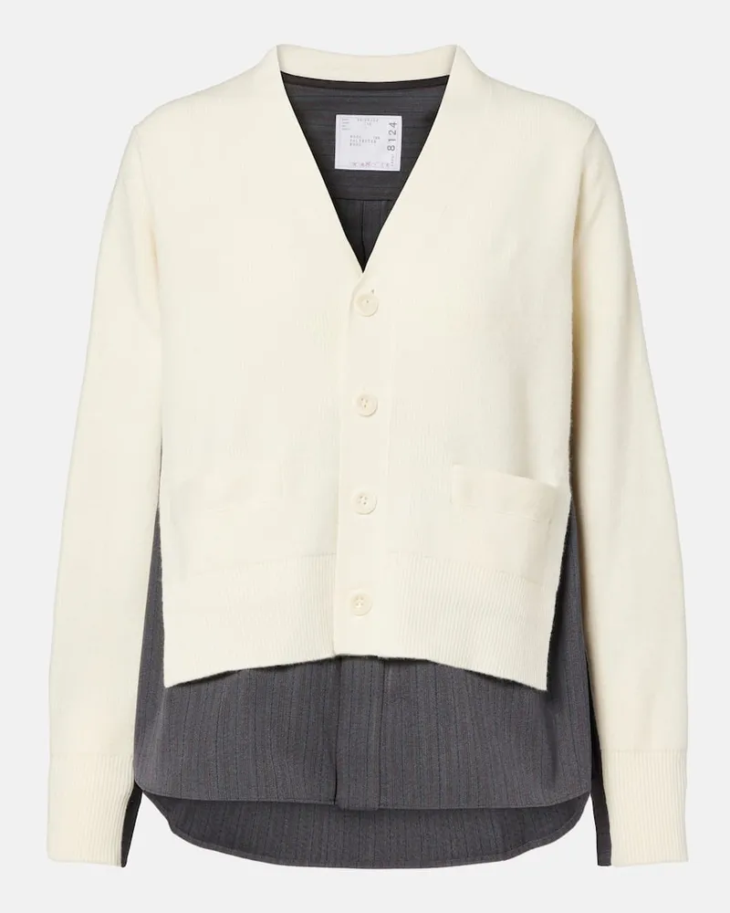 Sacai Cardigan aus Wolle Weiß