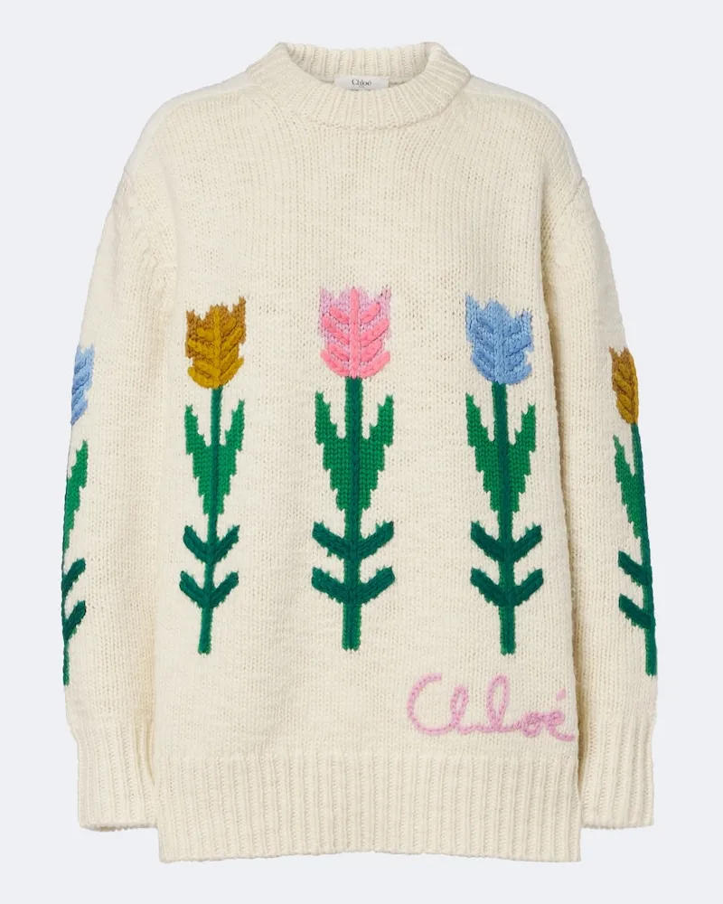 Chloé Chloé Pullover aus Wolle Weiß