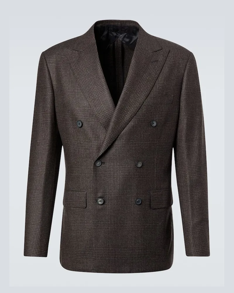 Brioni Blazer aus Wolle Braun