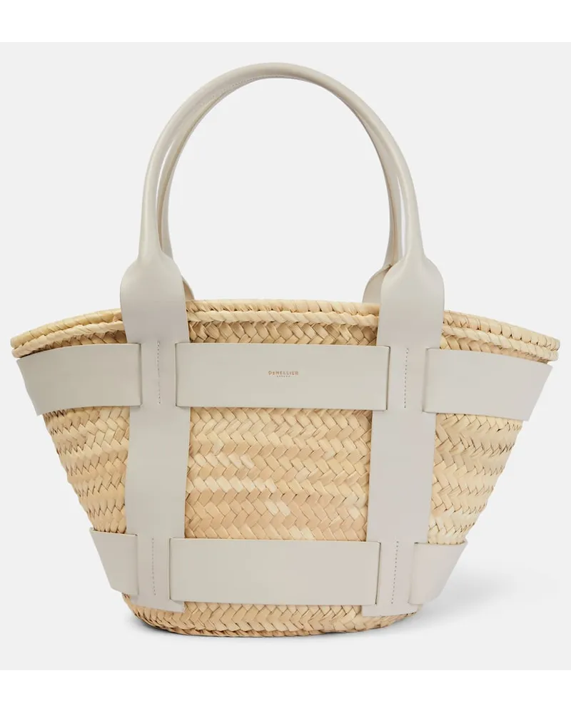 DeMELLIER Tote Santorini aus Stroh mit Leder Nude