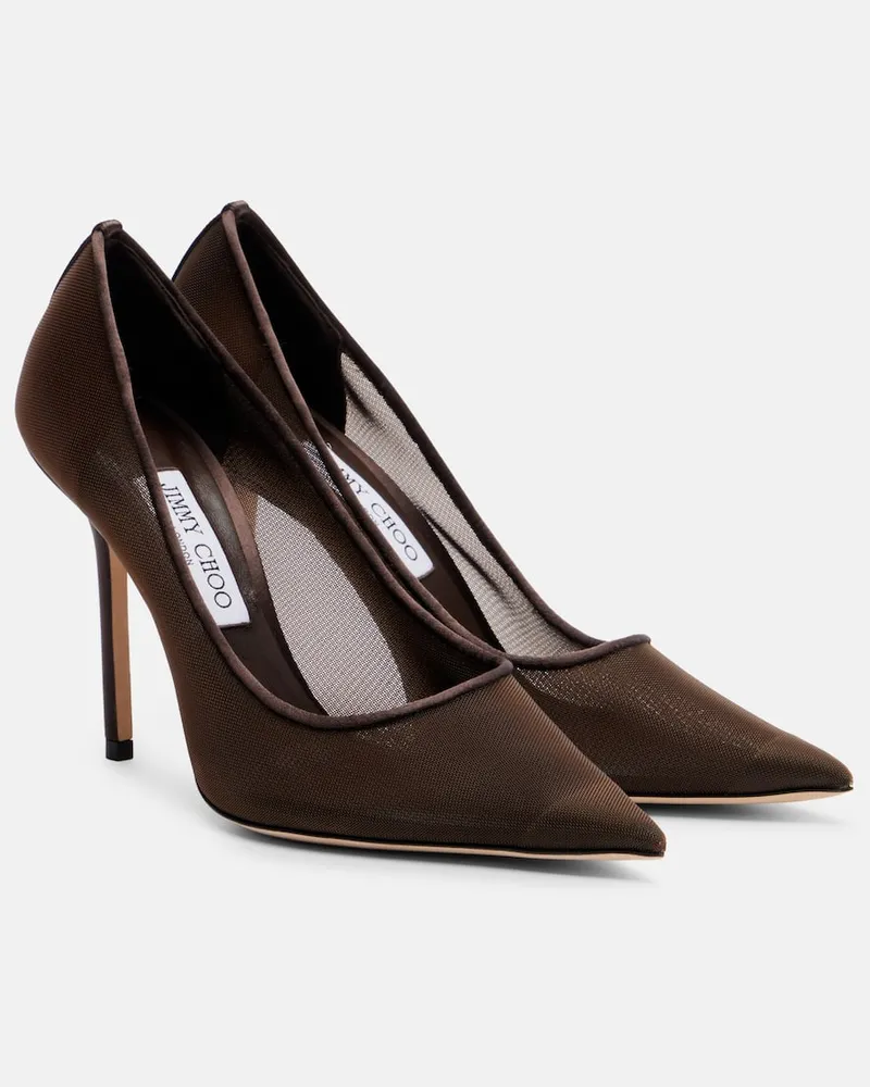Jimmy Choo Pumps Love 100 aus Mesh Braun