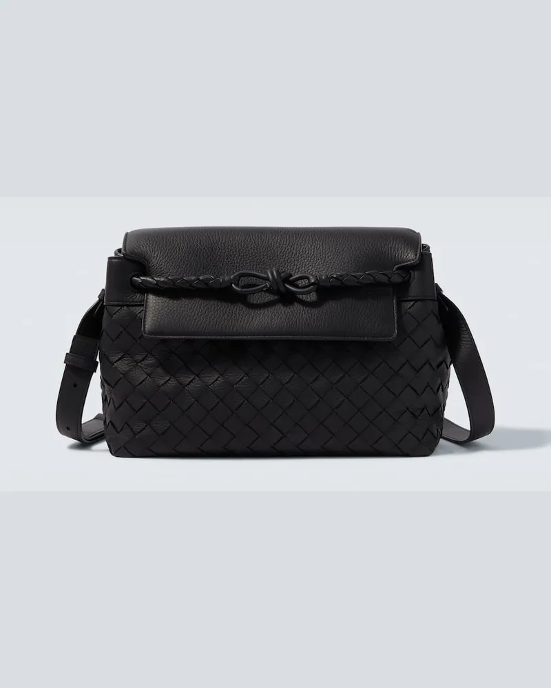 Bottega Veneta Messenger Bag Andiamo Small aus Leder Schwarz