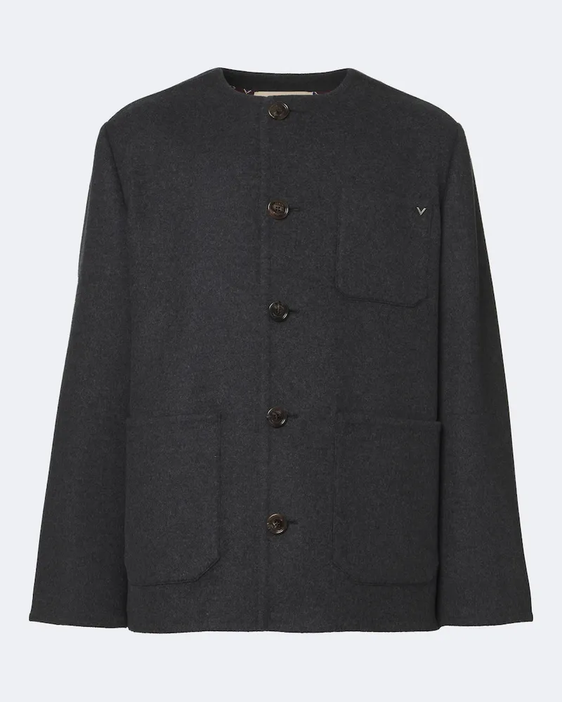 Valentino Garavani Jacke VGold aus Wolle Grau