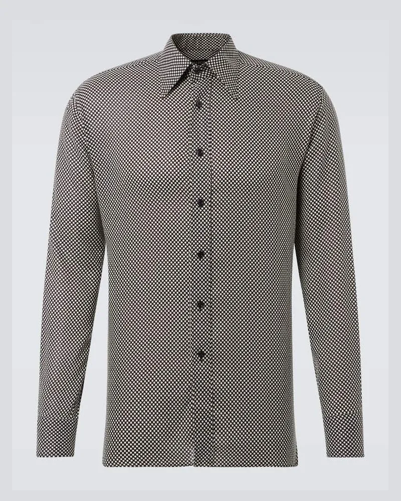 Tom Ford Bedrucktes Hemd Schwarz