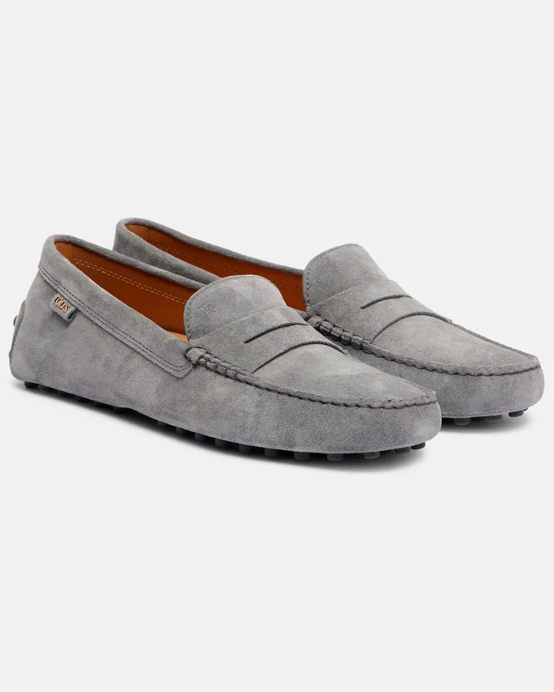 TOD'S Mokassins Gommino aus Veloursleder Grau