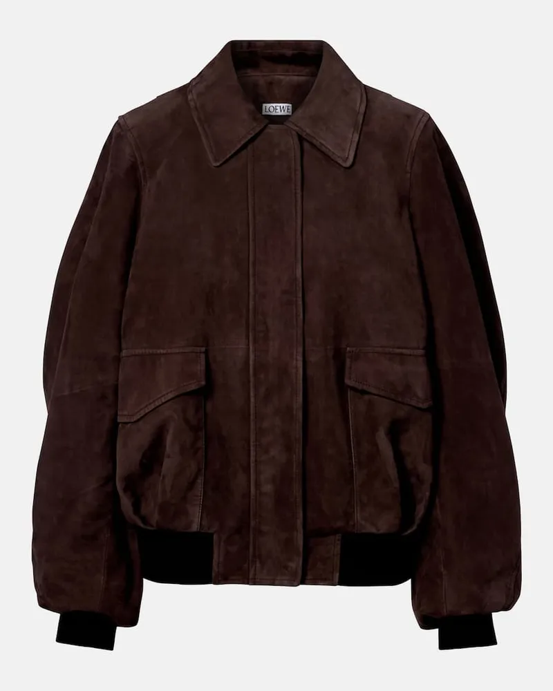 Loewe Bomberjacke aus Veloursleder Braun