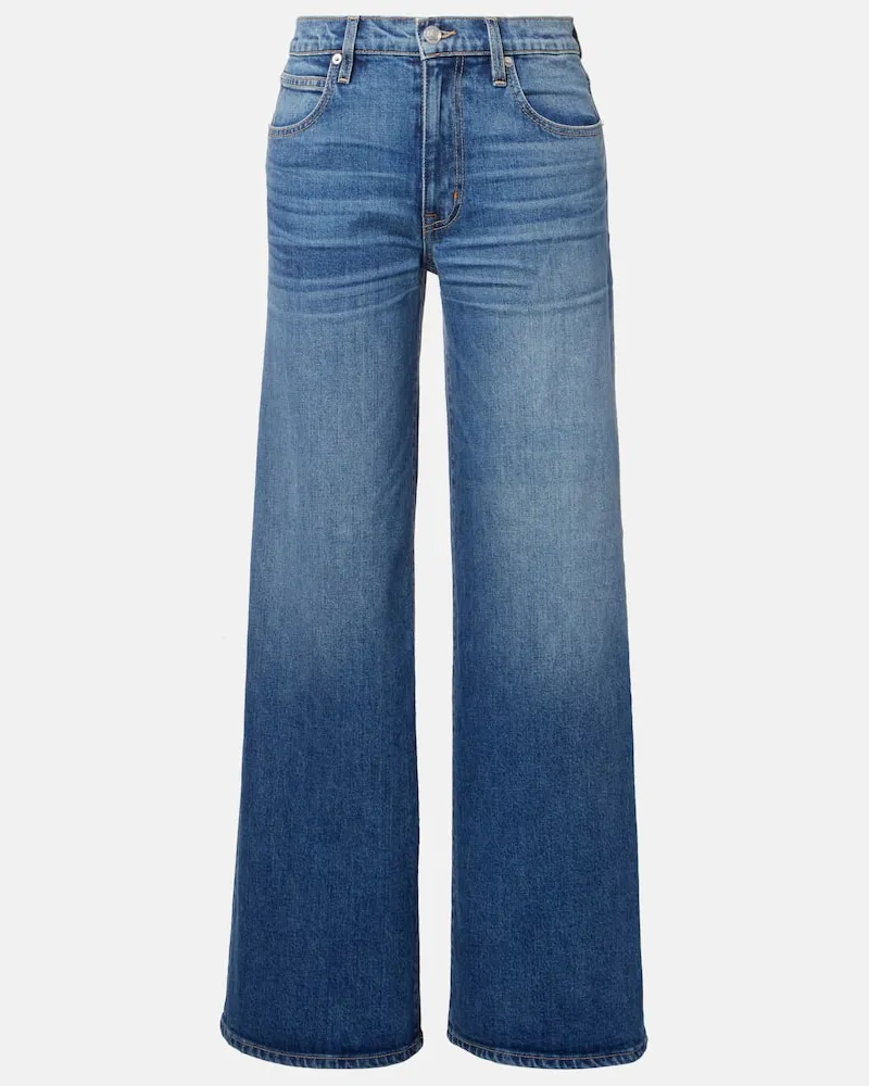 SLVRLAKE Mid-Rise Wide-Leg Jeans Selena Blau