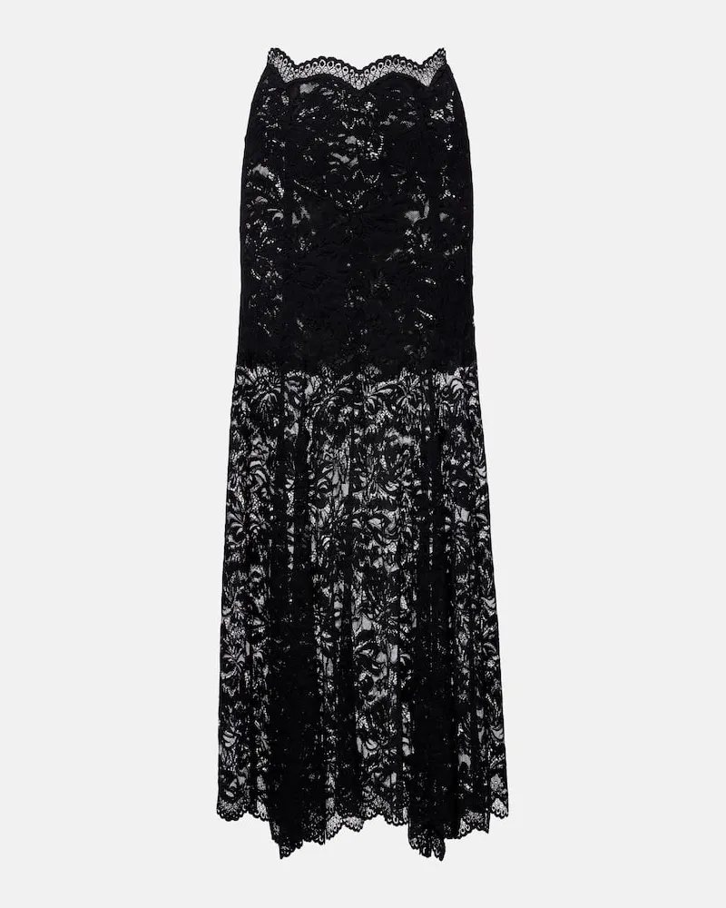 Paco Rabanne Maxirock aus Spitze Schwarz