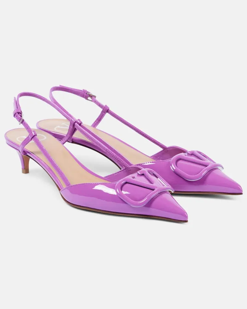 Valentino Garavani Slingback-Pumps VLogo Signature aus Lackleder Lila