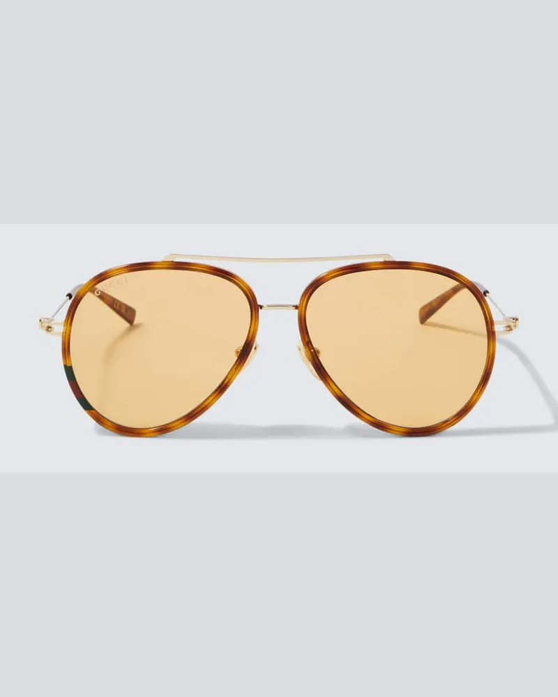 Gucci Aviator-Sonnenbrille Double G Braun