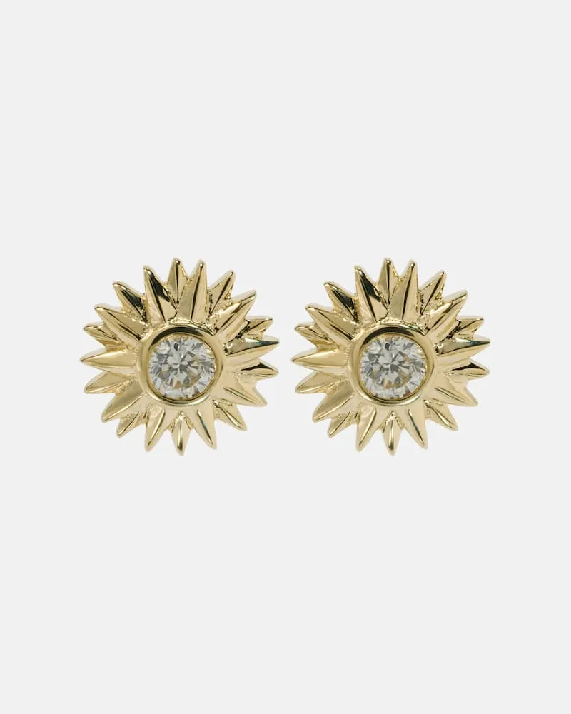 Sydney Evan Ohrringe Sunburst aus 14kt Gelbgold mit Diamanten Gold