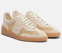 Sneakers VLogo aus Raffiabast mit Leder