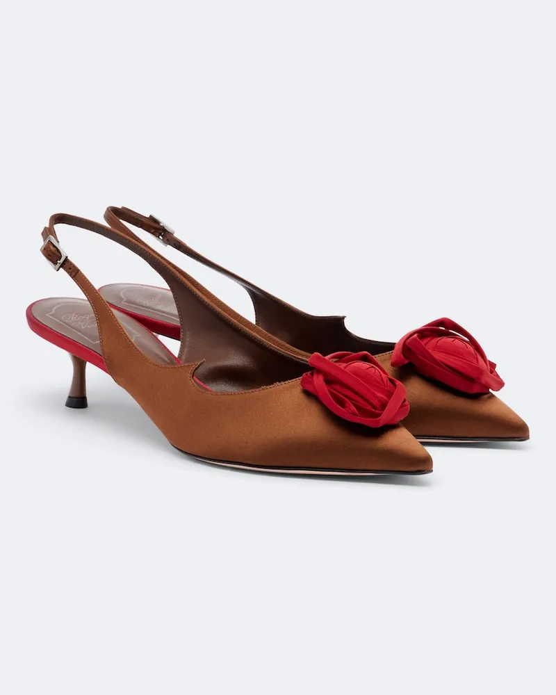 Roger Vivier Slingback-Pumps Rose Vivier aus Satin Multicolor