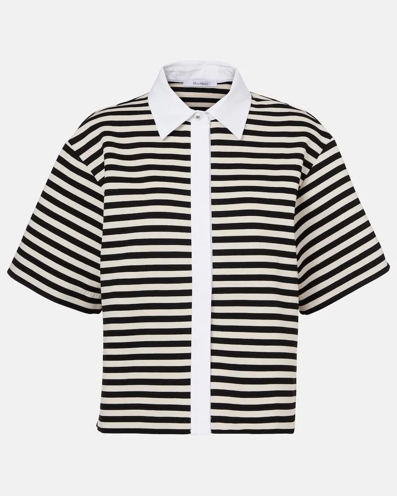 Max Mara Hemd Wilson aus Jersey mit Popeline Weiã