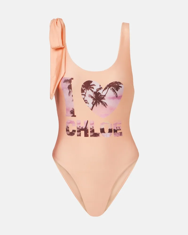 Chloé Chloé Bedruckter Badeanzug Orange