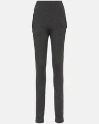 Saint Laurent Leggings aus Kaschmir Grau