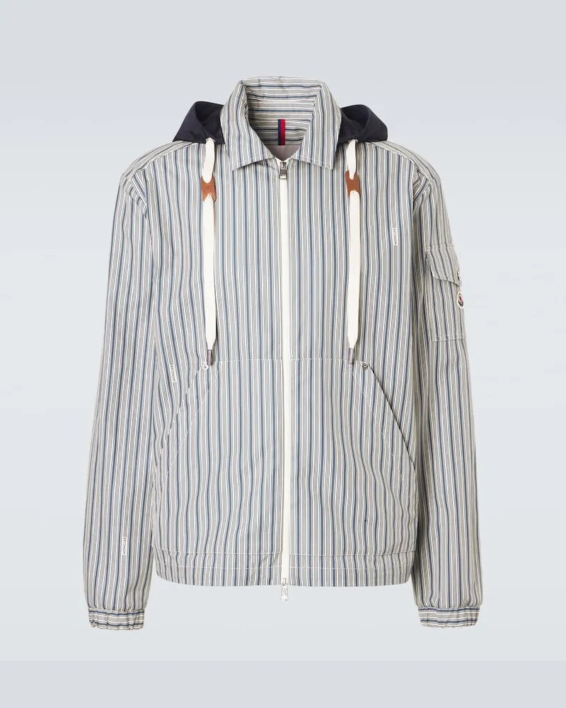 Moncler Blouson Havas aus Baumwollpopeline Blau