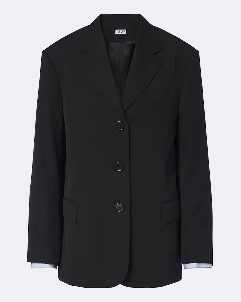 Loewe Blazer Double L aus Wolle Schwarz