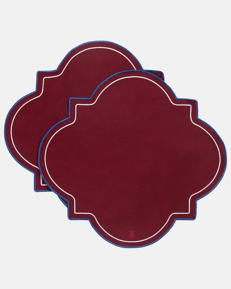 La DoubleJ Set Medallion aus zwei Tischsets Burgund