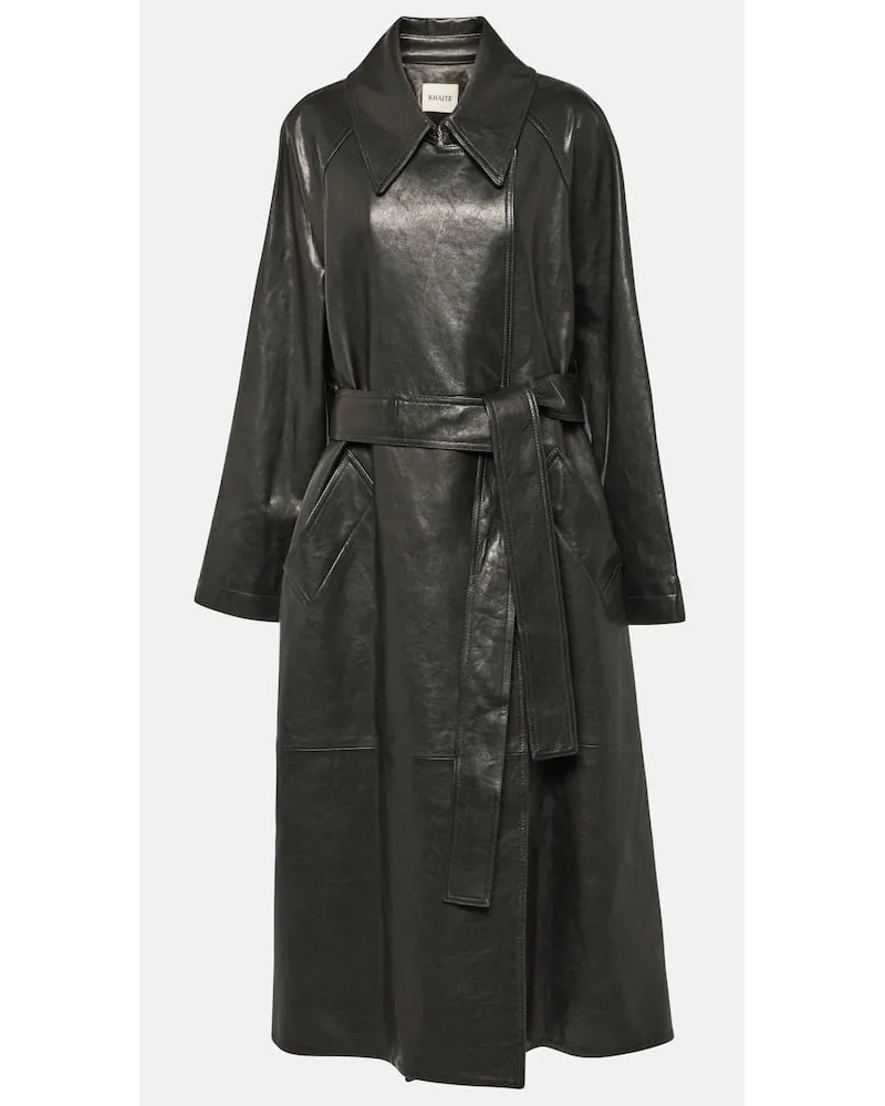 KHAITE Oversize-Trenchcoat Minnie aus Leder Schwarz