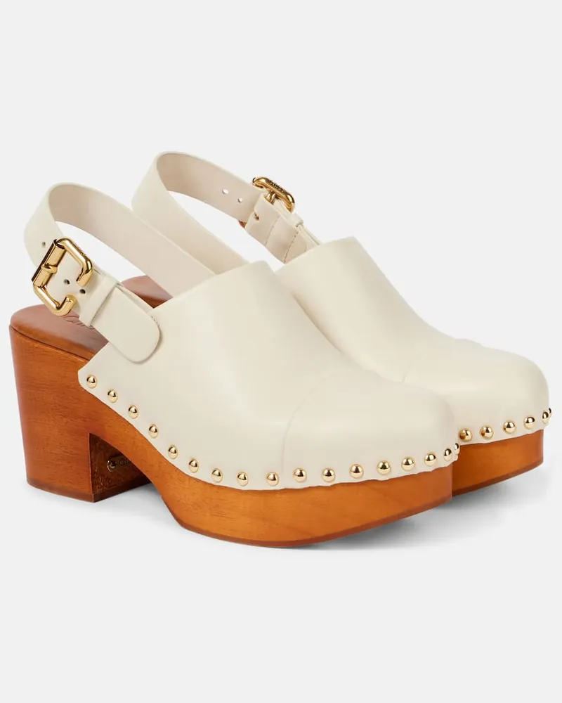 Chloé Chloé Clogs Jeannette aus Leder Weiß