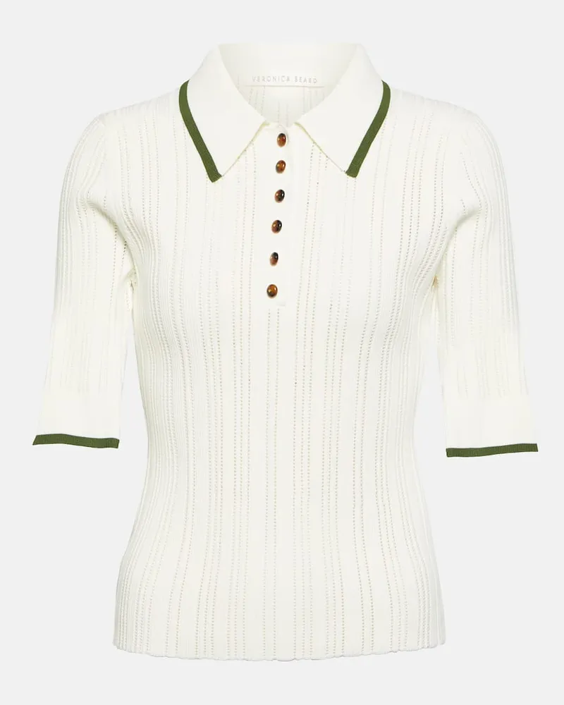 Veronica Beard Polopullover aus Strick Weiß
