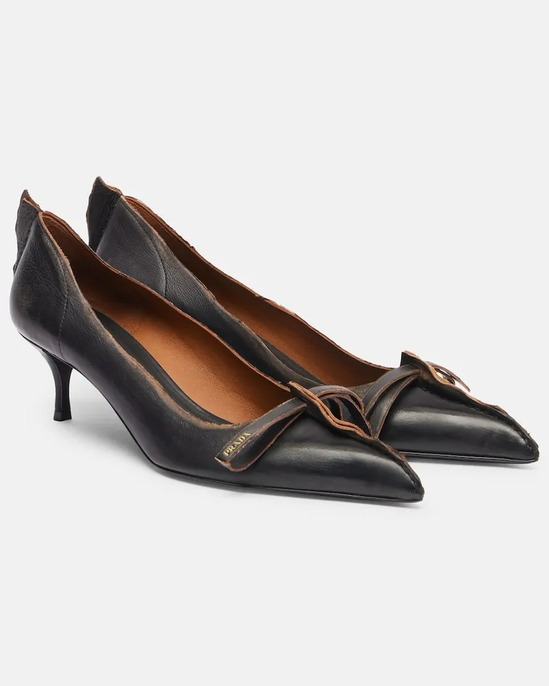 Prada Pumps 55 aus Leder Schwarz
