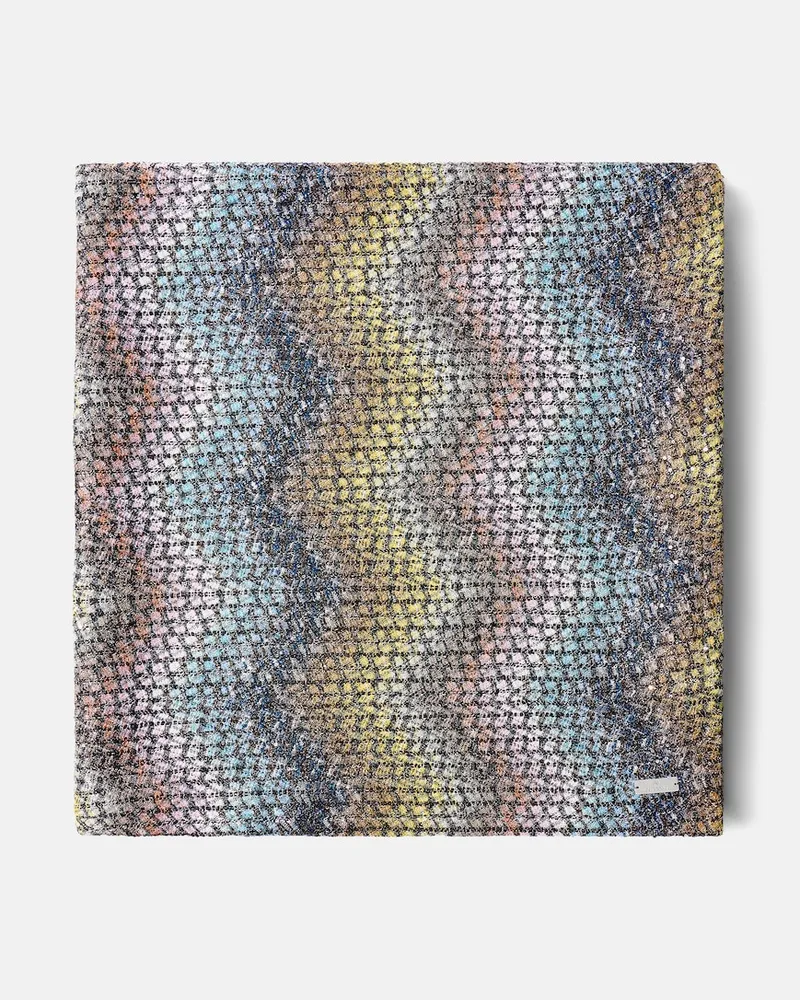 Missoni Plaid Salina aus Häkelstrick mit Pailletten Multicolor