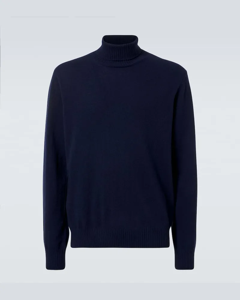 Rubinacci Rollkragenpullover aus Kaschmir Blau