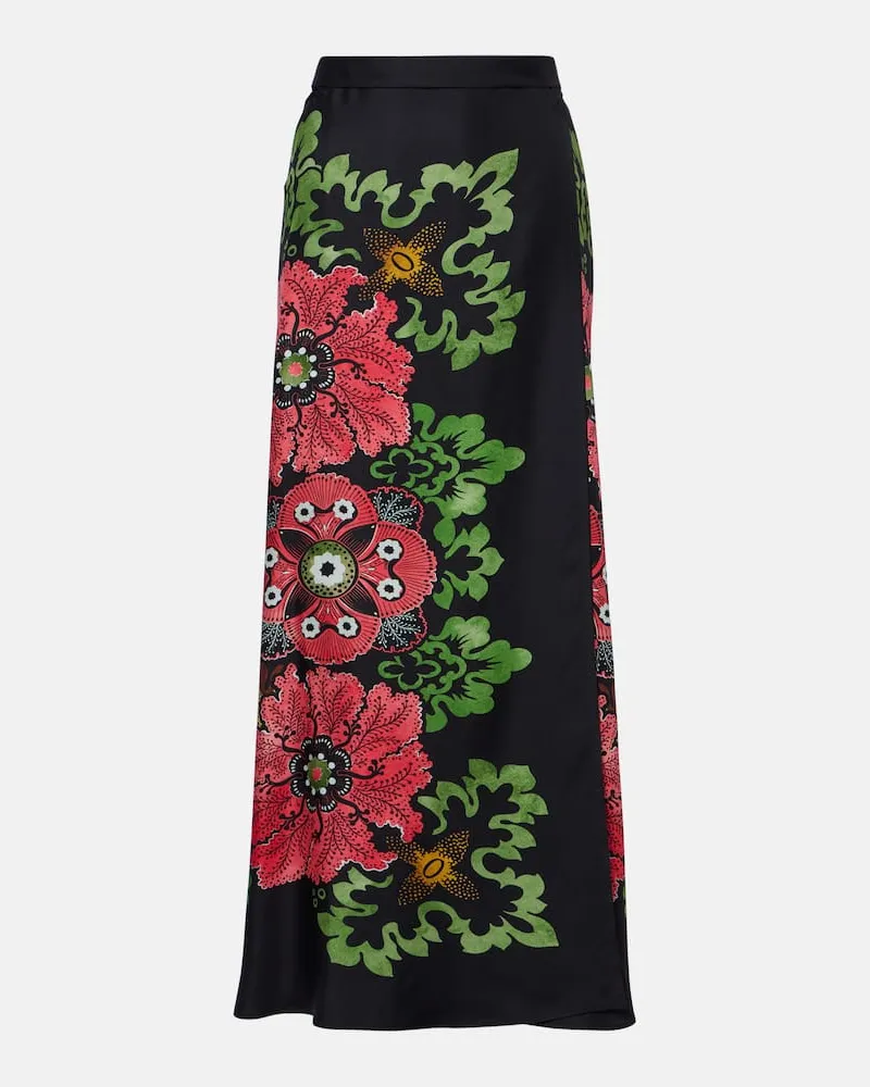 La DoubleJ Wickelrock Sarong aus Seiden-Twill Multicolor