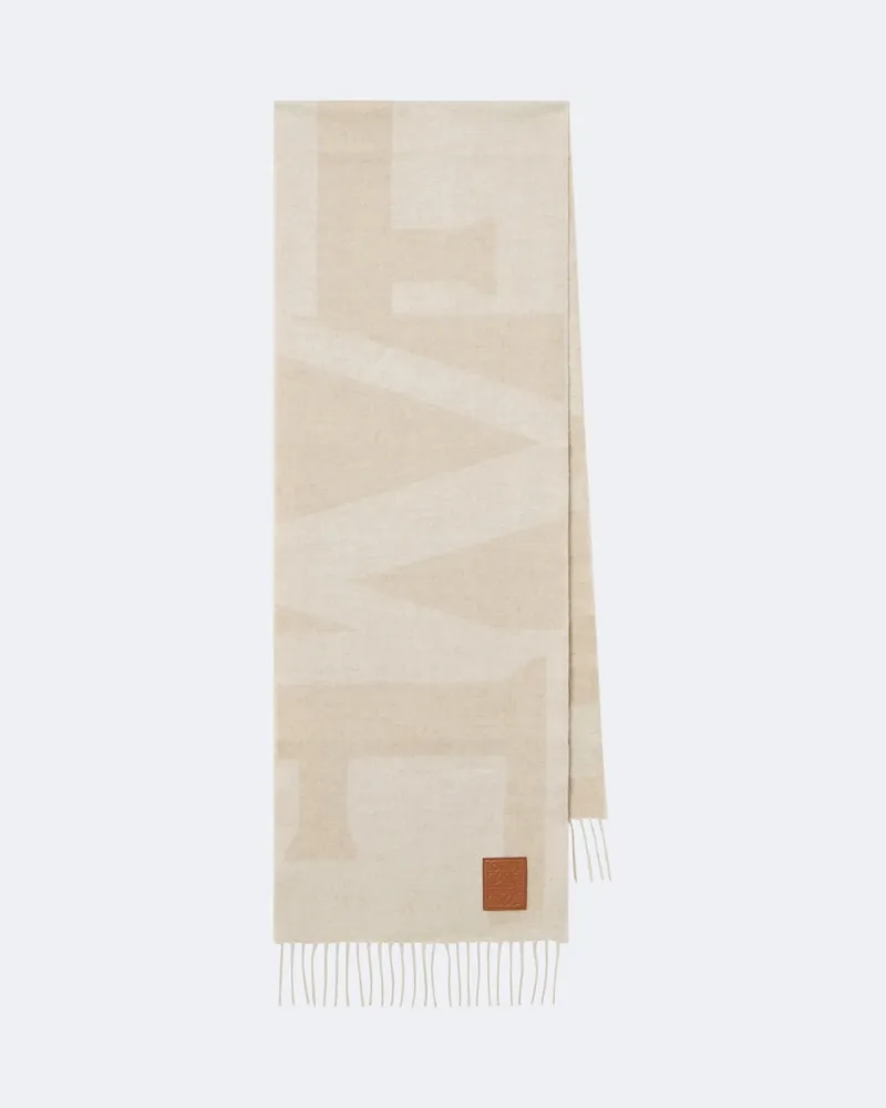 Loewe Schal Anagram aus Kaschmir Beige